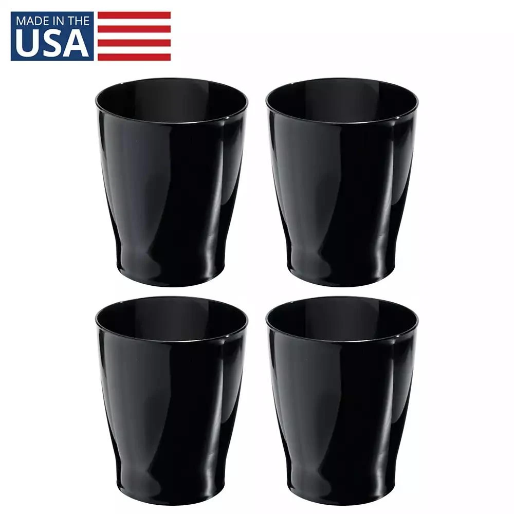 mDesign Small Round Plastic Bathroom Trash Can, set of 4, Made in USA