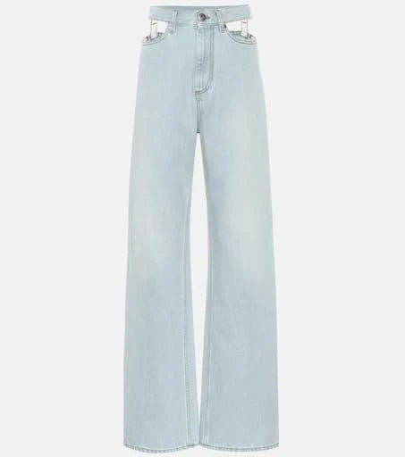 MAISON MARGIELA Cutout high-rise wide-leg jeans 1