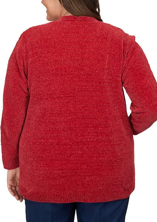 Alfred Dunner Dunner Plus Size Long Open Chenille Cardigan 2