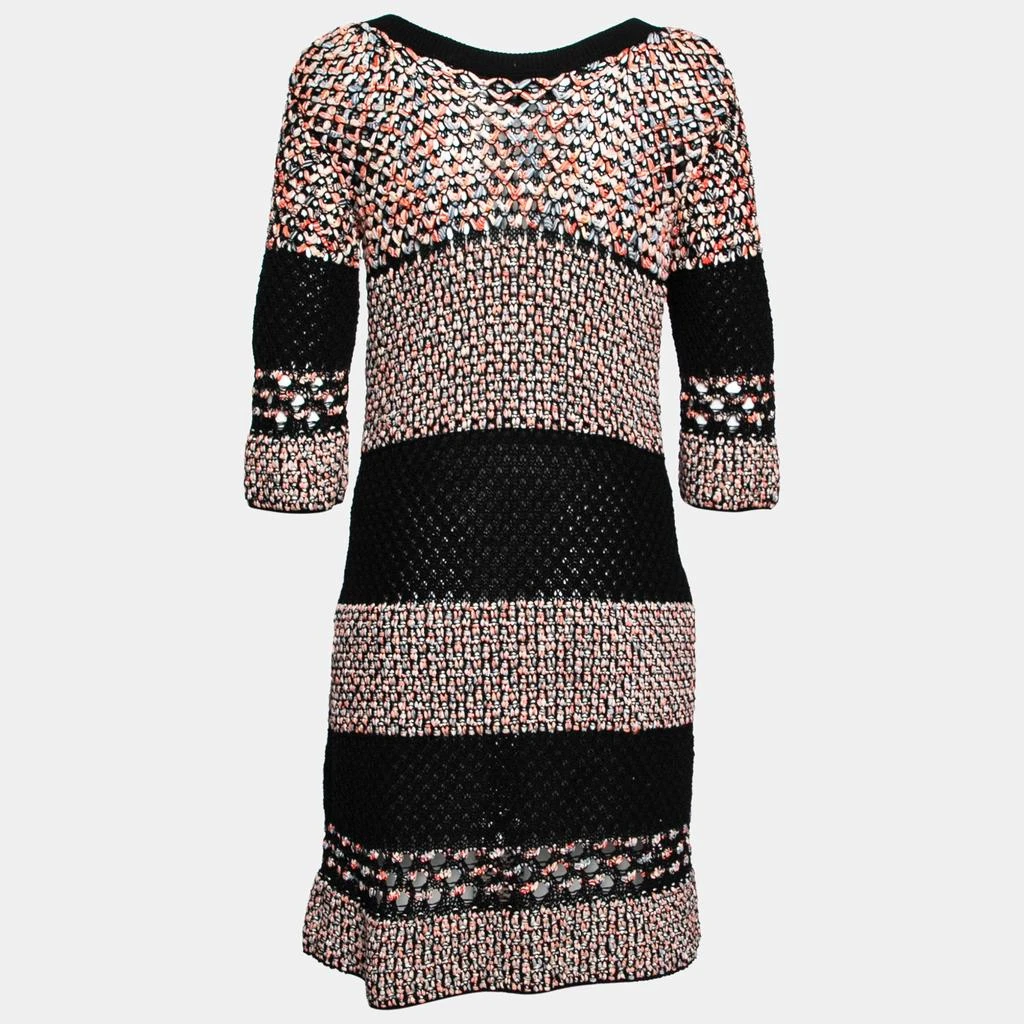 Chanel Chanel Multicolored Cotton & Silk Open Knit Dress S 2