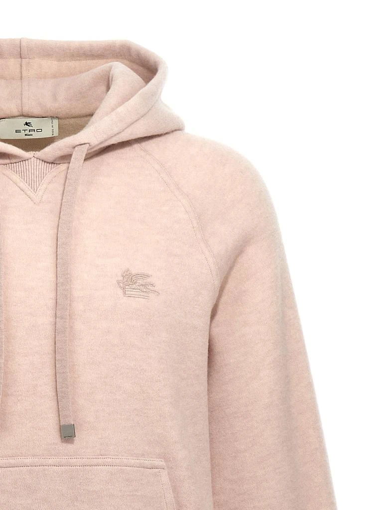 ETRO Etro Logo Embroidered Knit Drawstring Hoodie 3