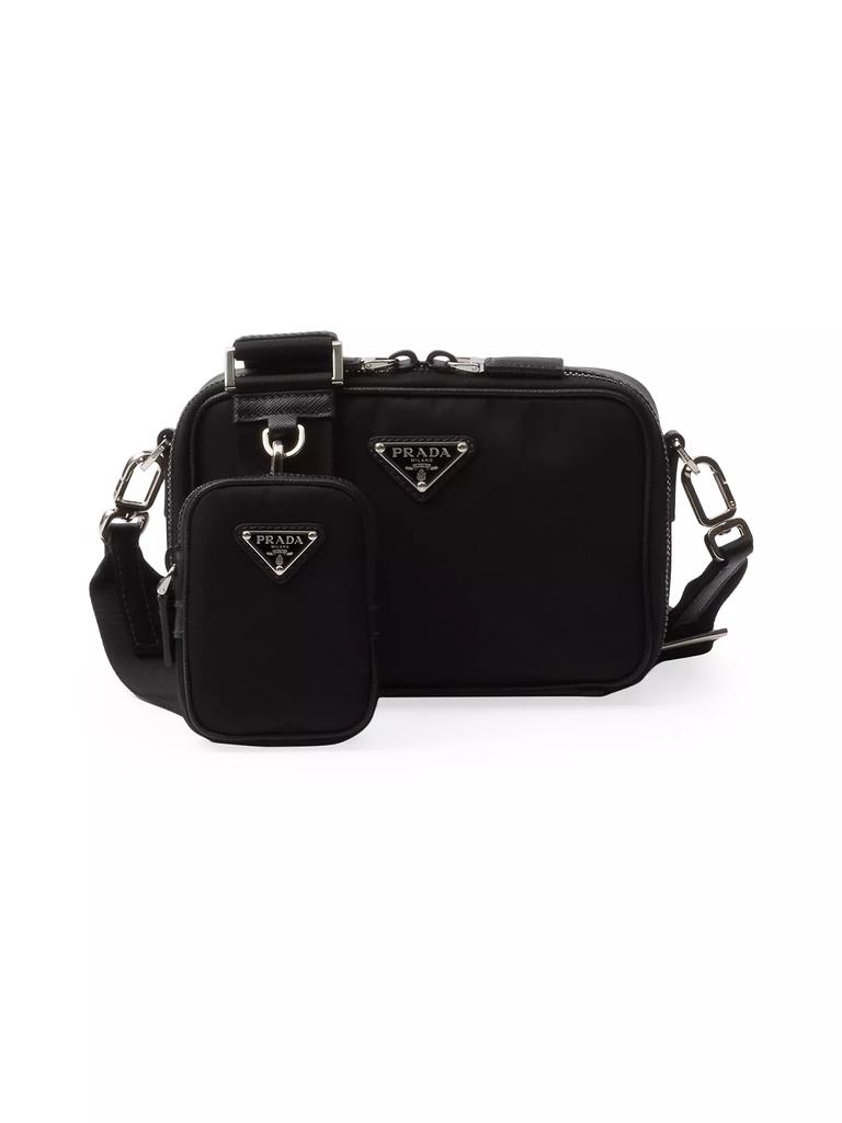 ショルダーバッグ PRADA LARGE BLACK CROSSBODY BAG IN RE-NYLON AND SAFFIANO Black Re-nylon And Saffiano Leather Shoulder Bag | PRADA