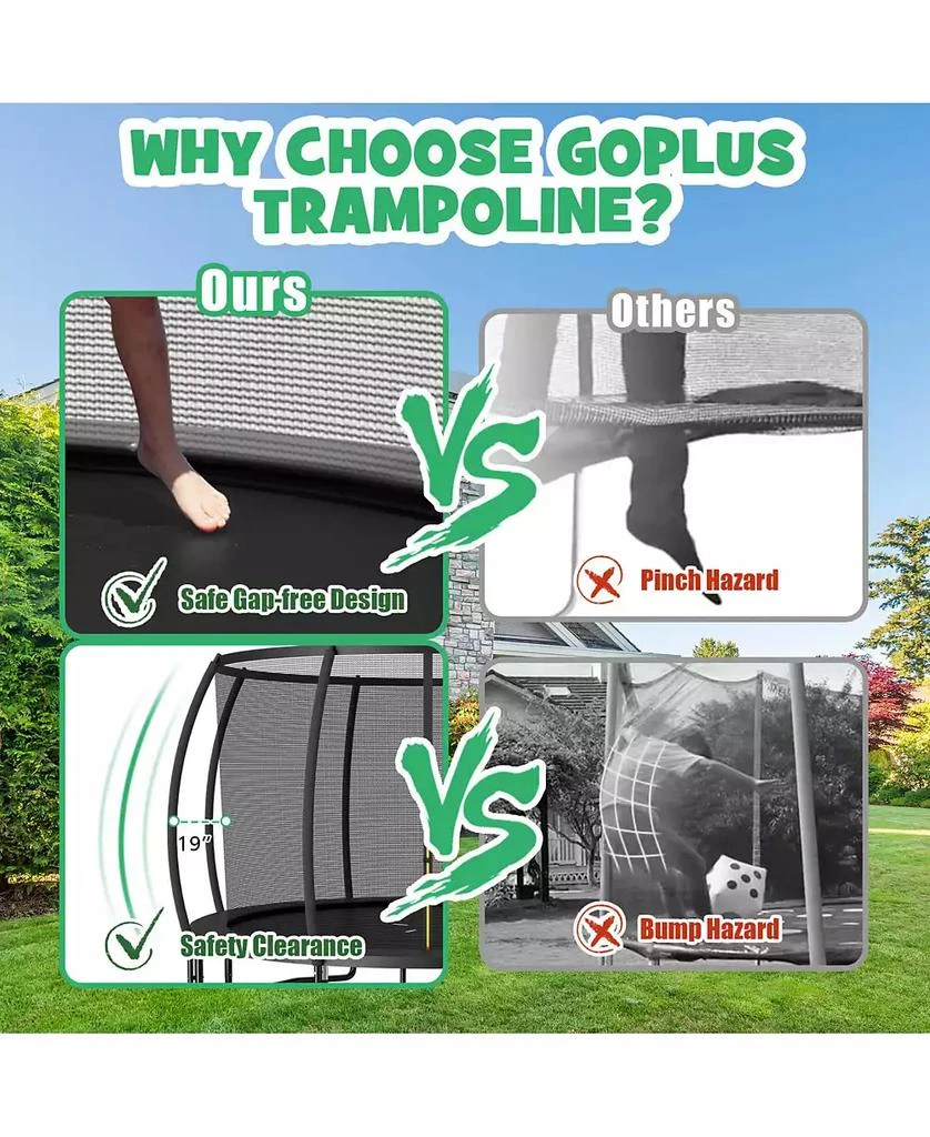 SUGIFT 12FT ASTM Approved Recreational Trampoline with Ladder 9