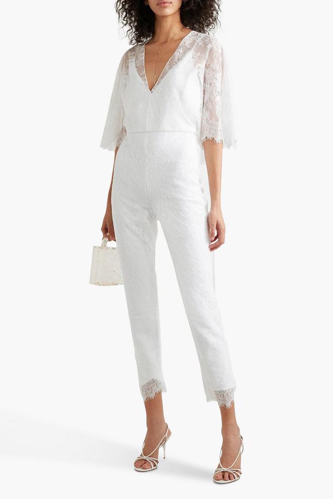 CUSHNIE Cropped lace jumpsuit