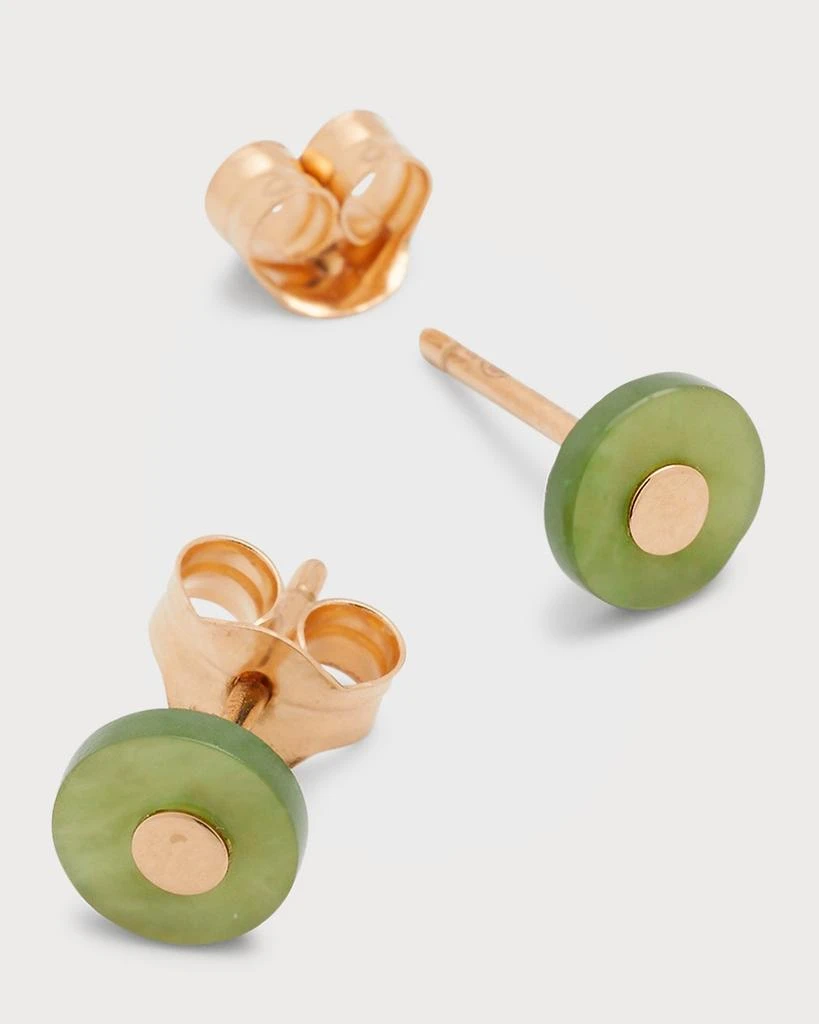 Ginette NY Donut Jade Rose Gold Stud Earrings 4