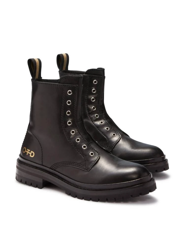 ON THIS DAY Women's Laceless Leather Combat Boots In Black 1