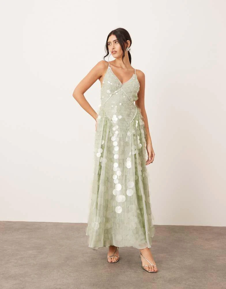 green emerald velvet dress The Green Square Neck Jacquard Slit Midi Dress & Reviews - Green - Dresses main image 1