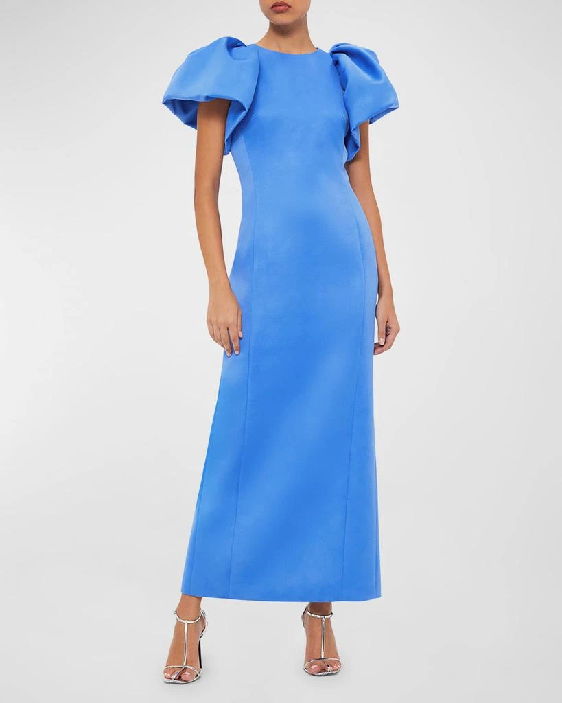 LEO LIN Lucinda Puff-Sleeve Column Maxi Dress 4