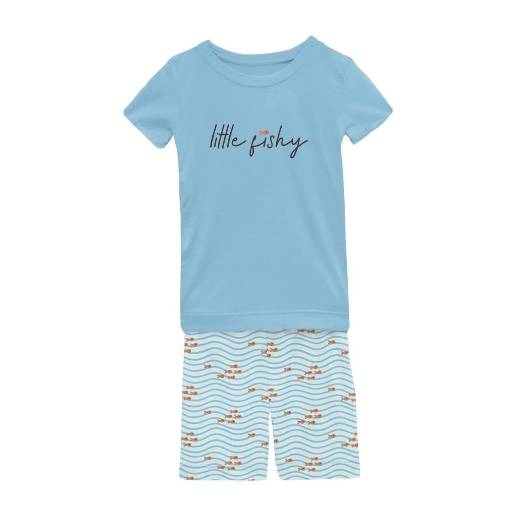 KICKEE Kickee - Kid's Short Sleeve Graphic Tee Pajama Set With Shorts