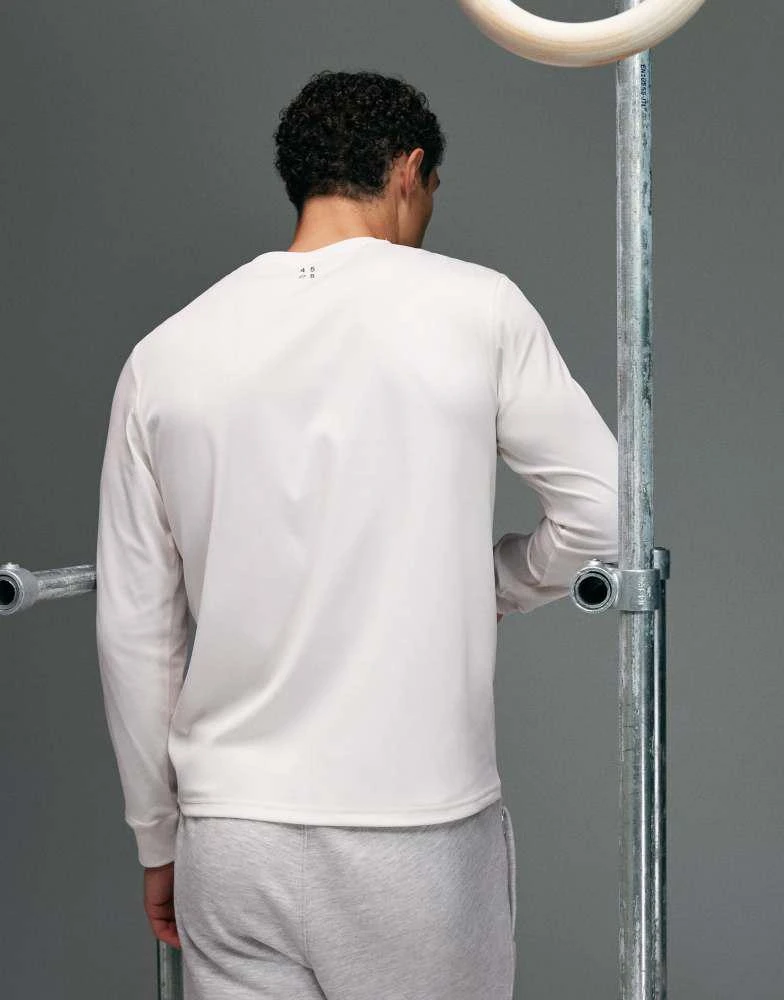 4505 4505 slim fit quick dry engineered rib long sleeve henley in off white 4