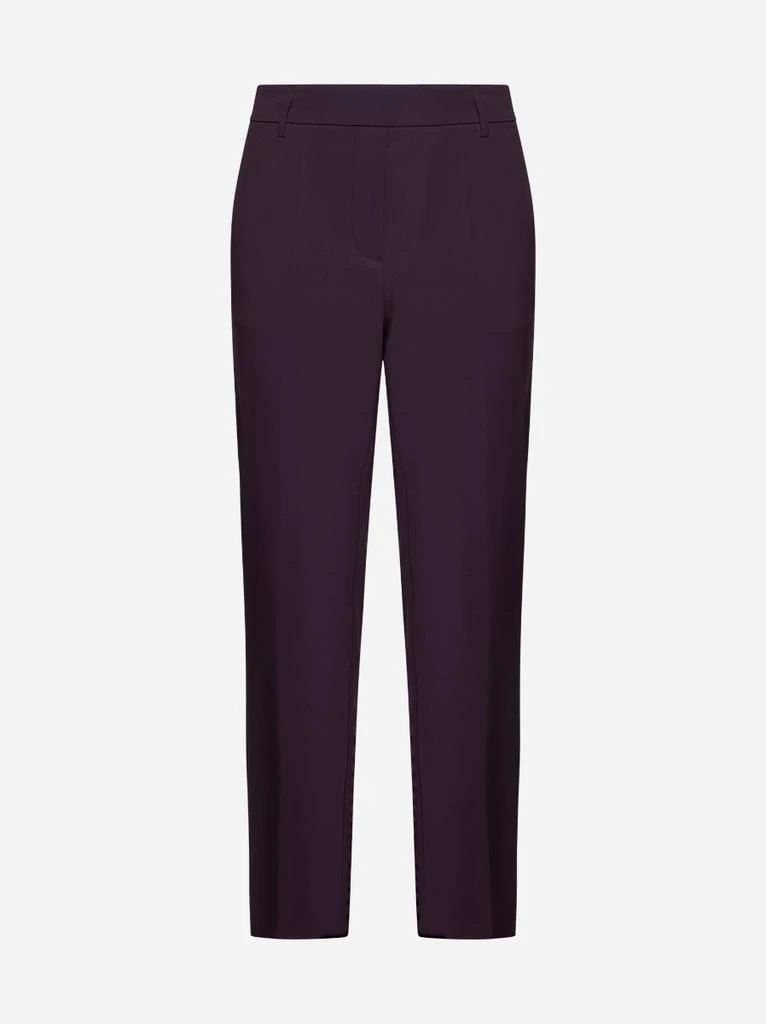 BLANCA VITA Burgundy bi-stretch gabardine Pito trousers 1