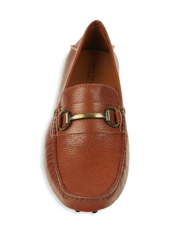 Saks Fifth Avenue Fold Leather Bit Loafers 6