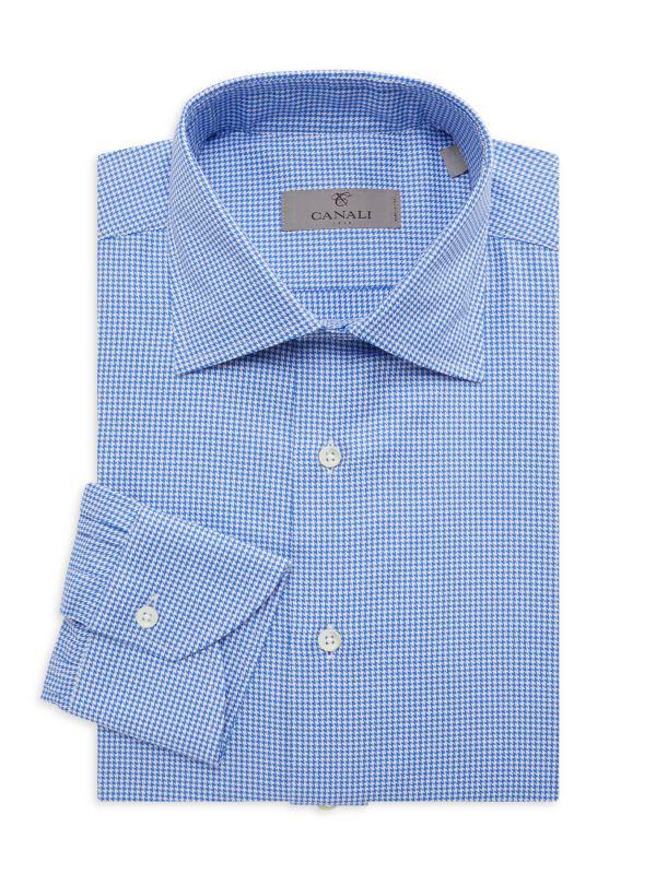 Canali Modern Fit Houndstooth Sport Shirt