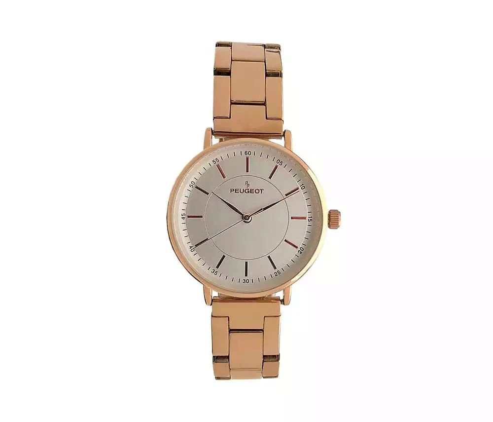 Peugeot Women Rose Gold Watch 30mm Sleek Stainless Steel Bracelet 1