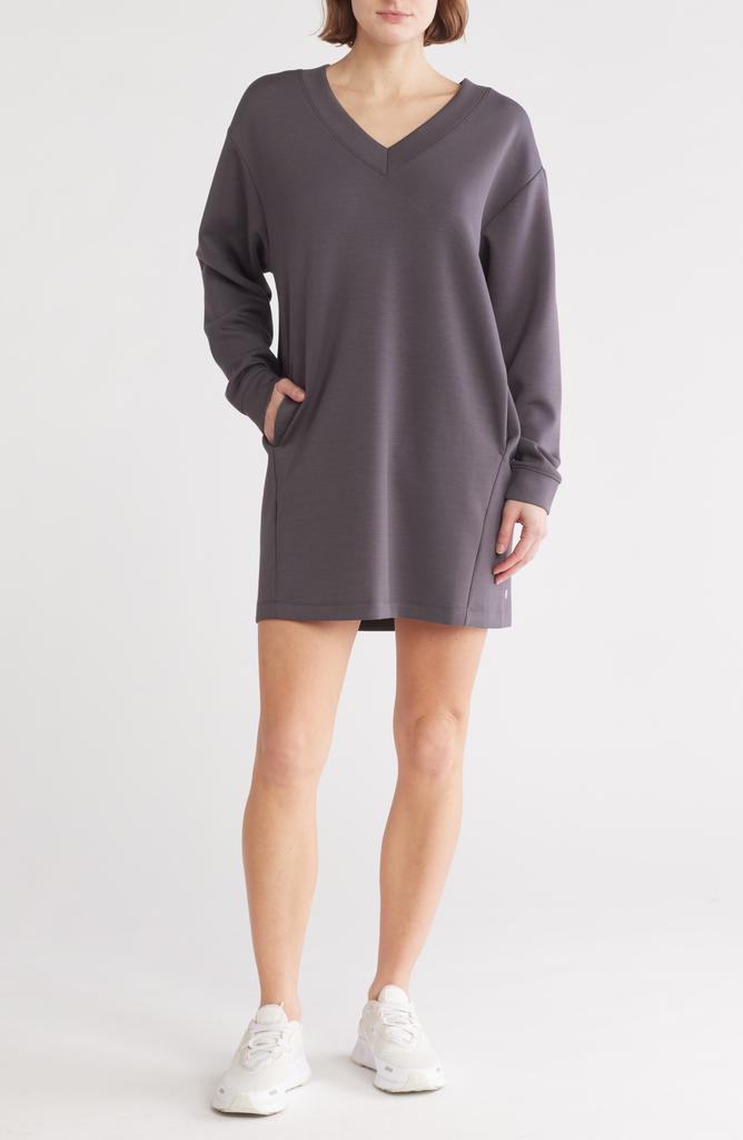 Zella Whisper Knit V-Neck T-Shirt Dress