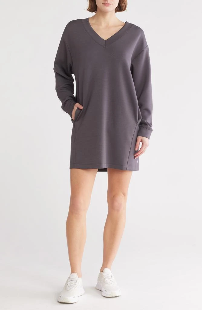 Zella Whisper Knit V-Neck T-Shirt Dress 1
