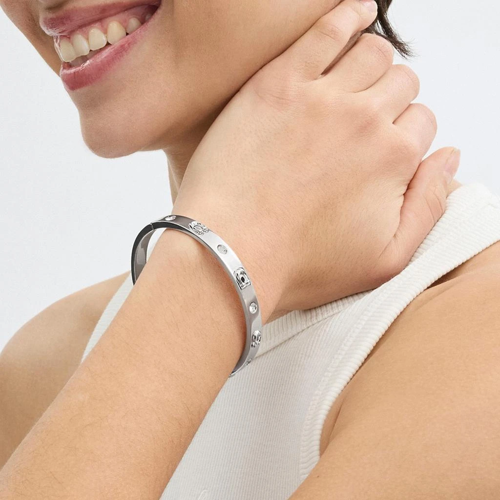 Coach C Silver-Tone Bangle Bracelet - Bracelets - BeyondStyle