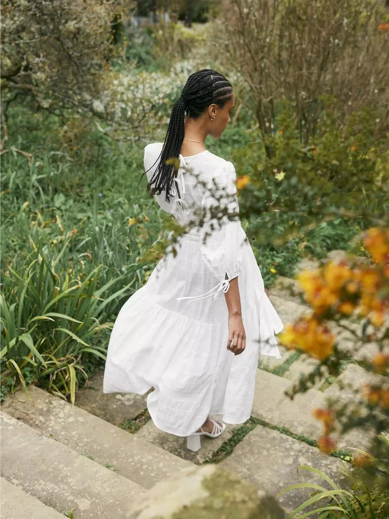 Kelburn Tie-Waist Cotton-Blend Midi-Dress  On Sale Now with Up to 63% Off  | Discover Exclusive Deals & Savings at BeyondStyle  Authentic Barbour  women's|dresses|Women's|three-quarter sleeve|a-line|cotton|midi|women's  apparel|crewneck|modern|solid ...