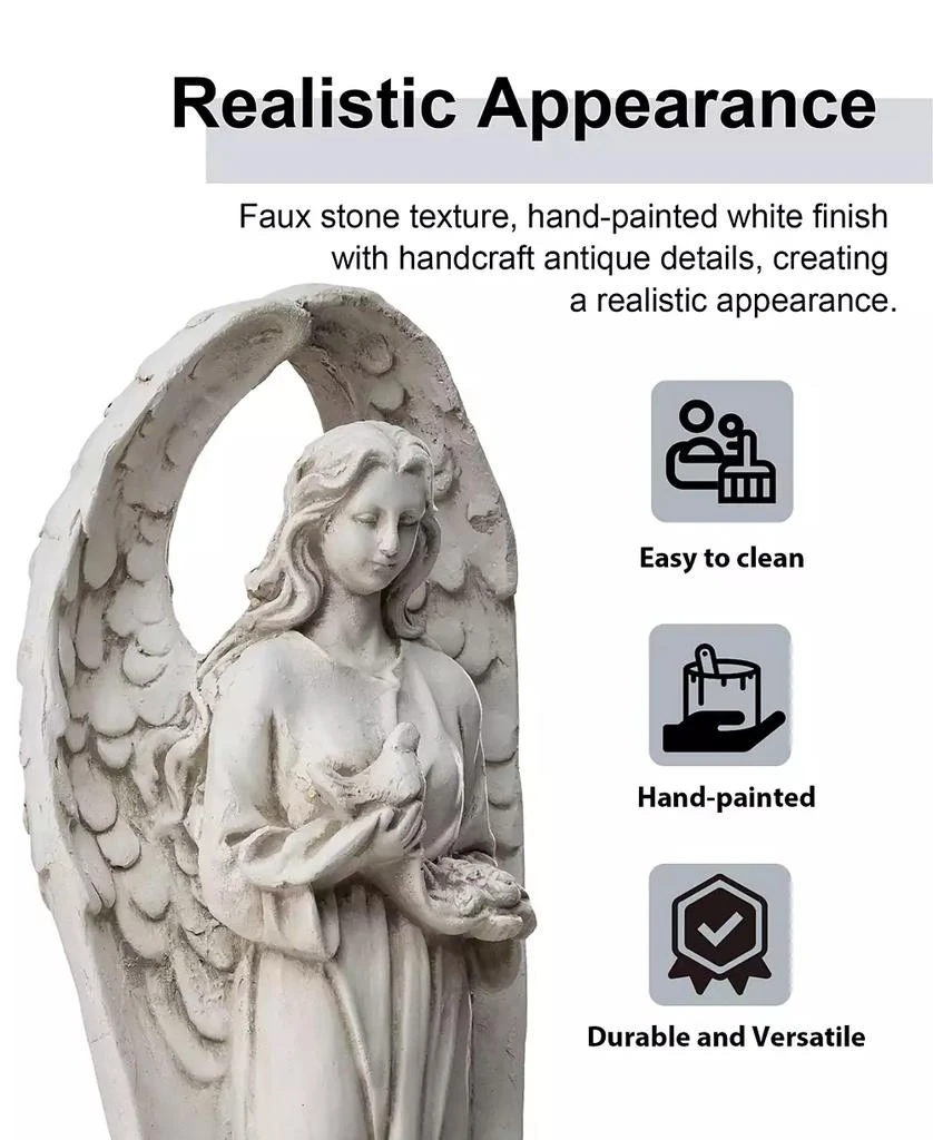 Glitzhome Standing Archangel Garden Statue 4