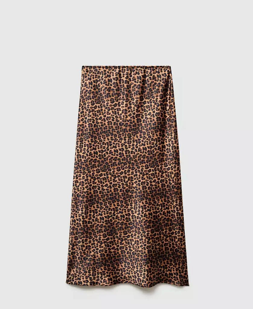 Mango Women's Leopard-Print Satin Skirt 6