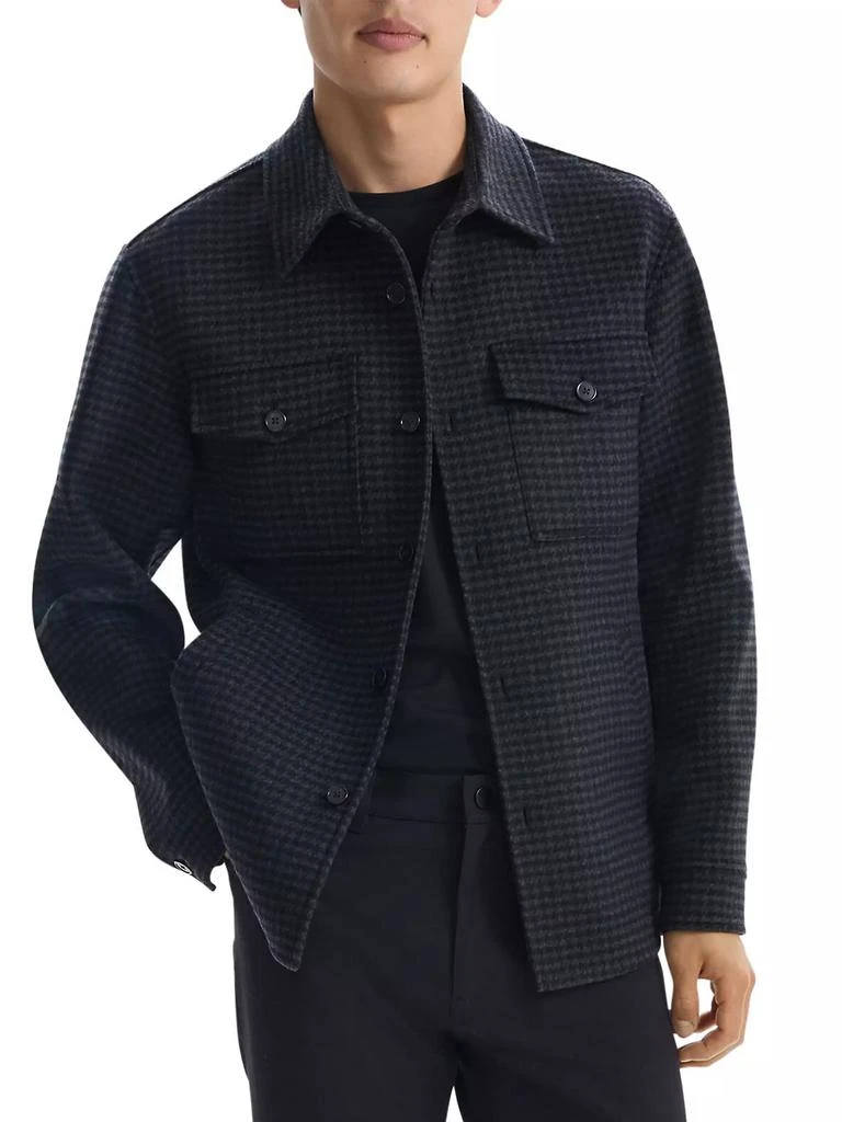 Theory Houndstooth Wool-Cashmere Shirt Jacket 3