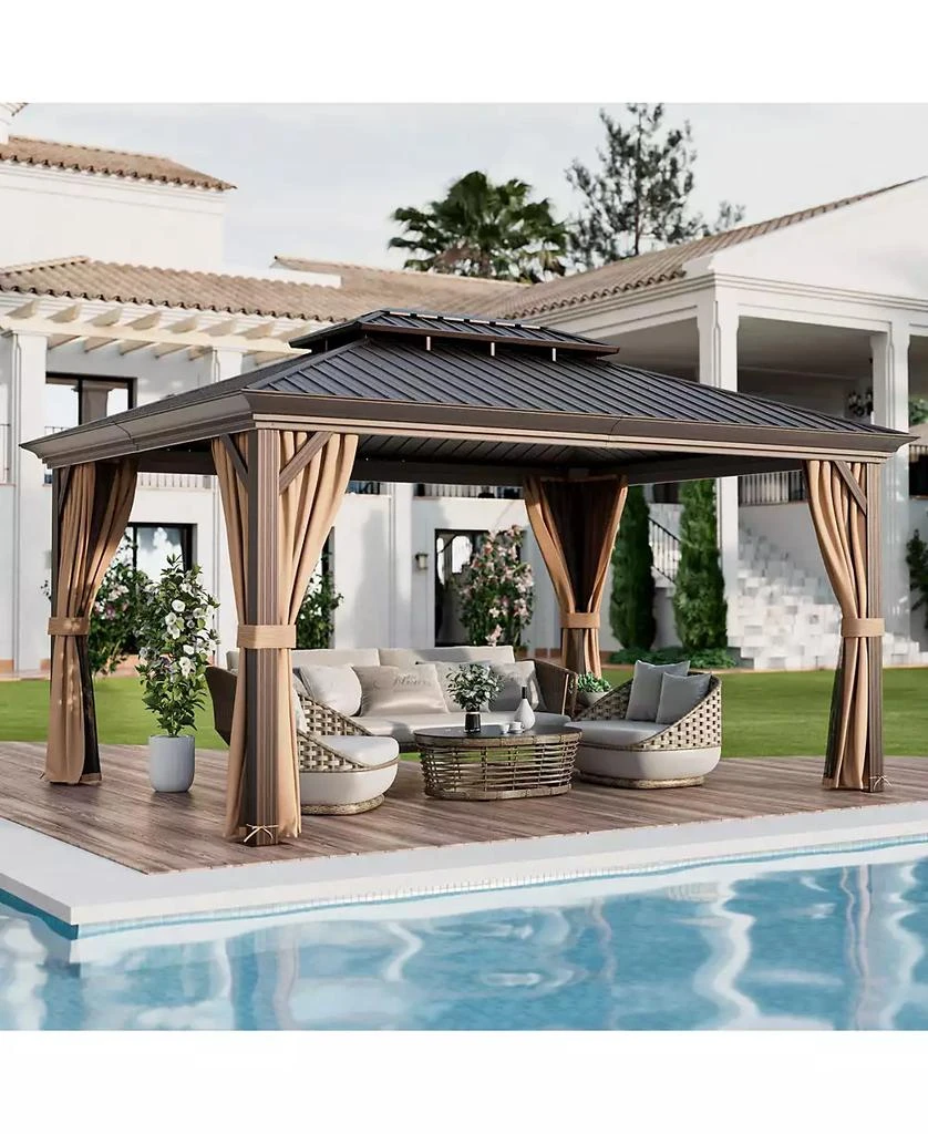 GIVIMO 12
 x 16
 Double-Roof Hardtop Gazebo with Galvanized Steel Roof 10