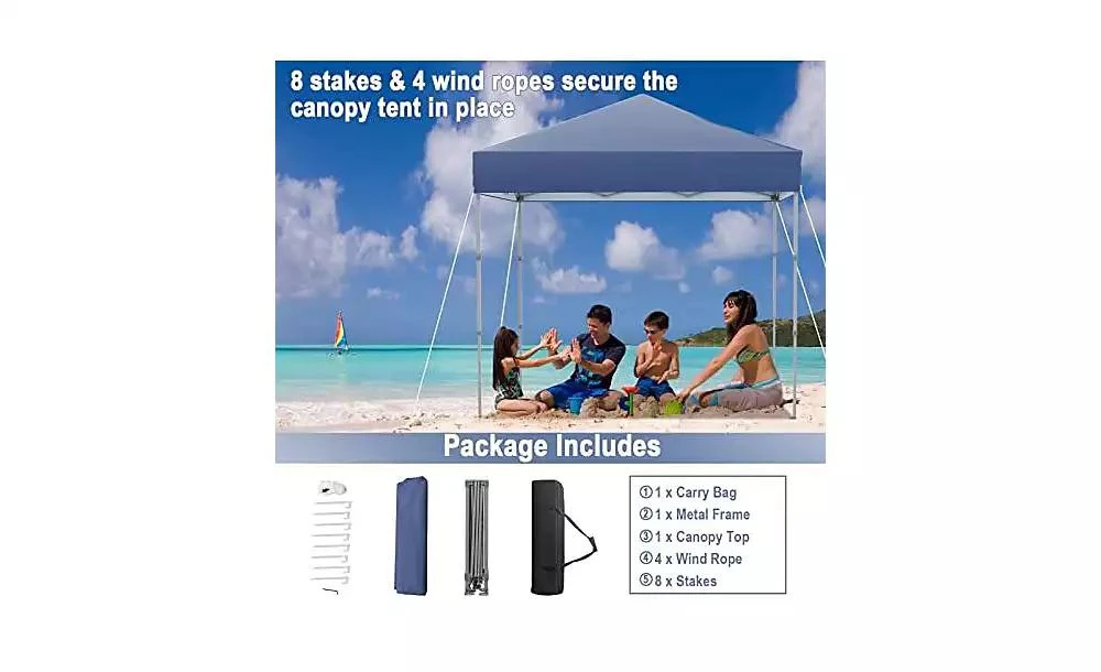 Mecale 6.6 x 6.6 Feet Outdoor Pop-up Canopy Tent with UPF 50+ Sun Protection 6