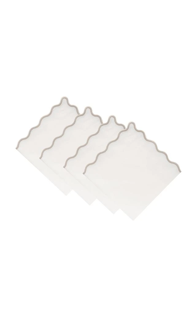 MoDA Moda Domus - Set-of-Four Handcrafted Linen Napkins - Taupe - Moda Operandi 1