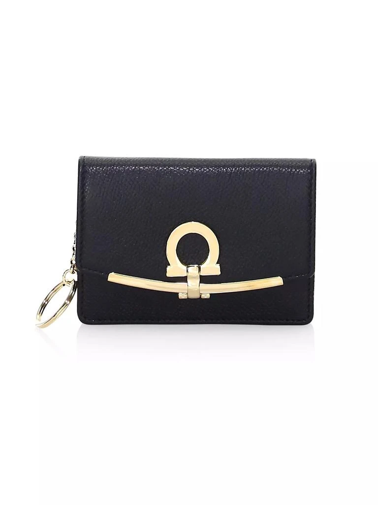 Salvatore Ferragamo Icona Clip Leather Card Holder 1