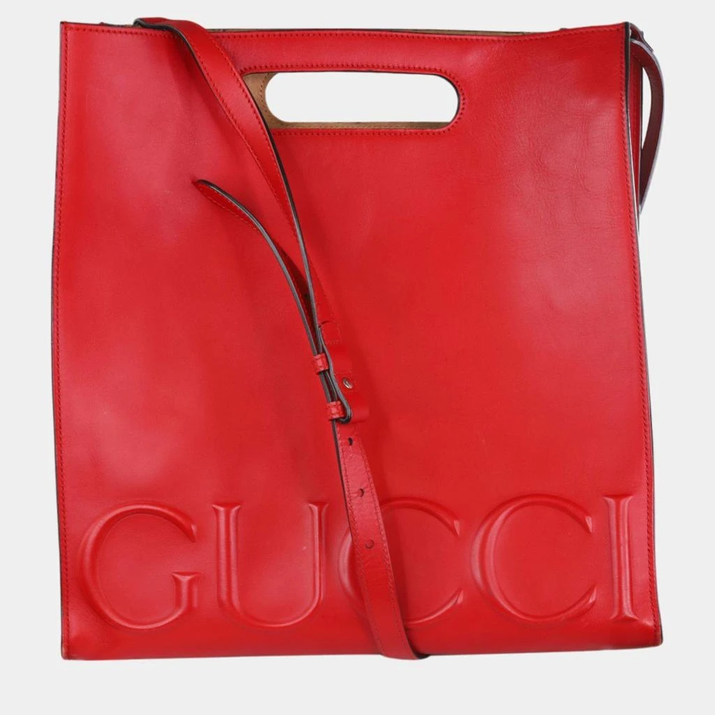 Gucci Gucci Red Leather XL Linear tote bag 1