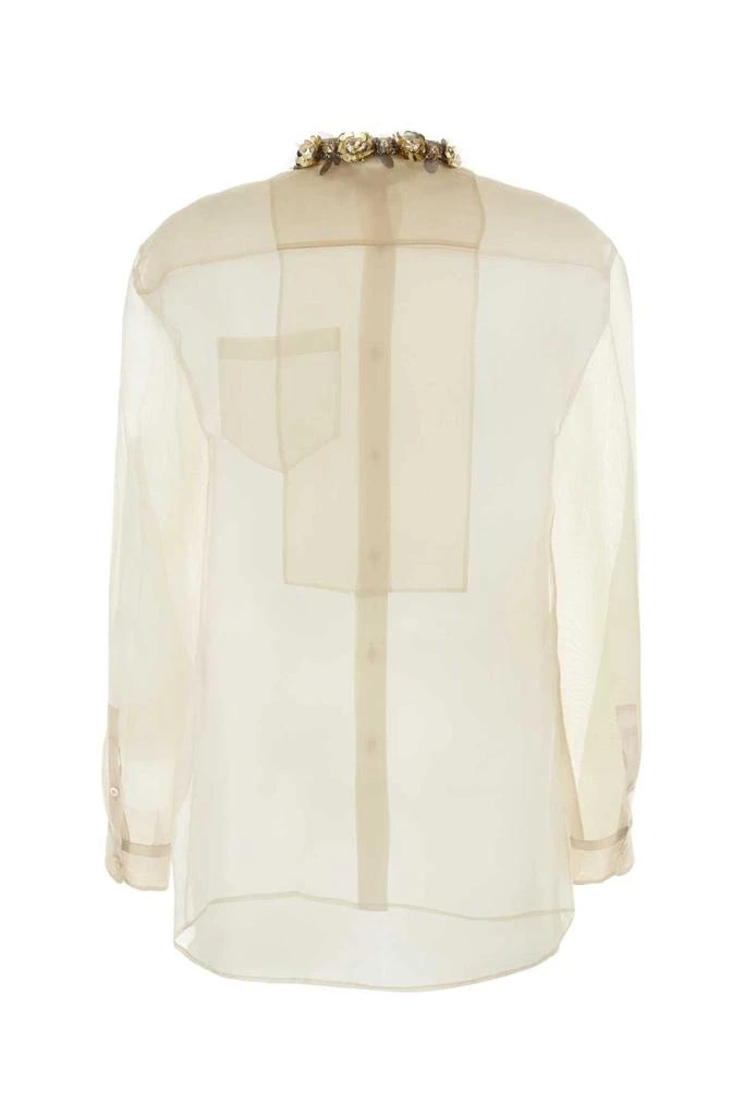 Prada Prada Sequinned Button-Up Organza Shirt 2