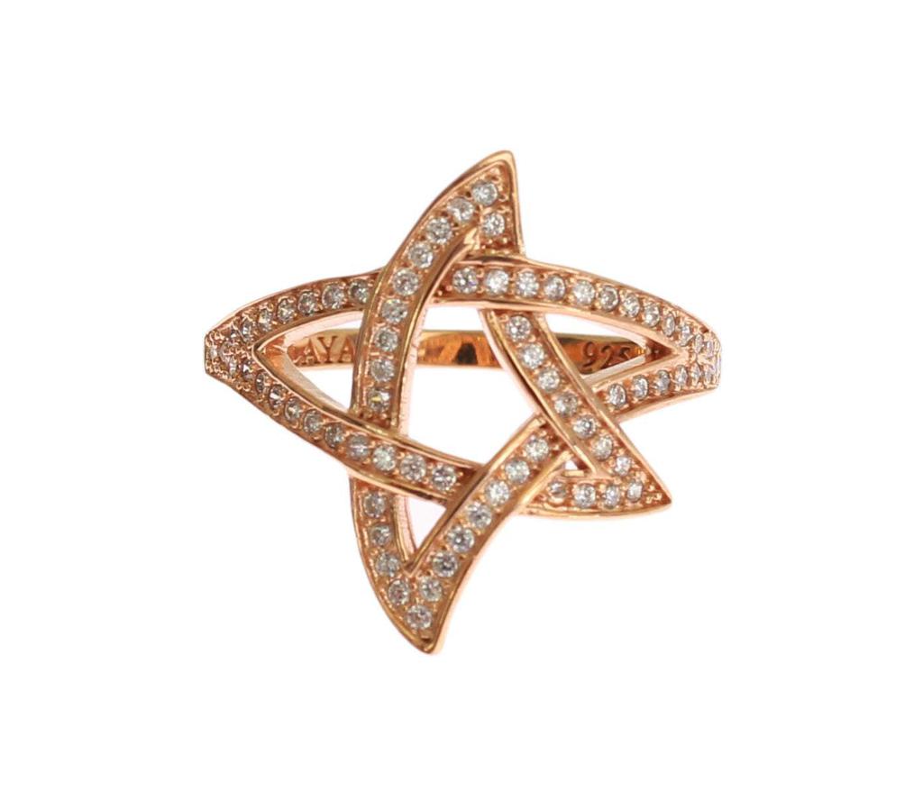 Nialaya Nialaya Womens Clear CZ Gold 925 Silver Ring
