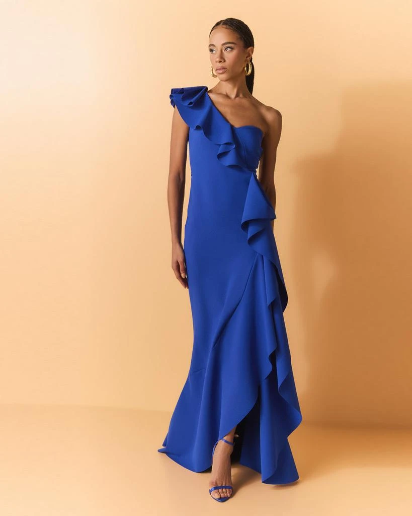 Chiara Boni Kafu One-Shoulder Ruffle Gown 5