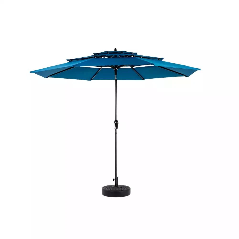 Streamdale Furniture Streamdale 10ft 3-Tier Auto-Tilt Patio Umbrella (Dark Blue) 6