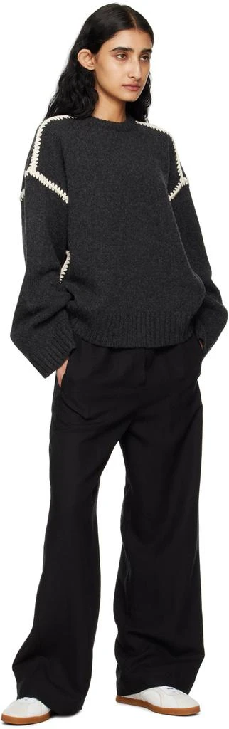Totême Gray Embroidered Sweater 4