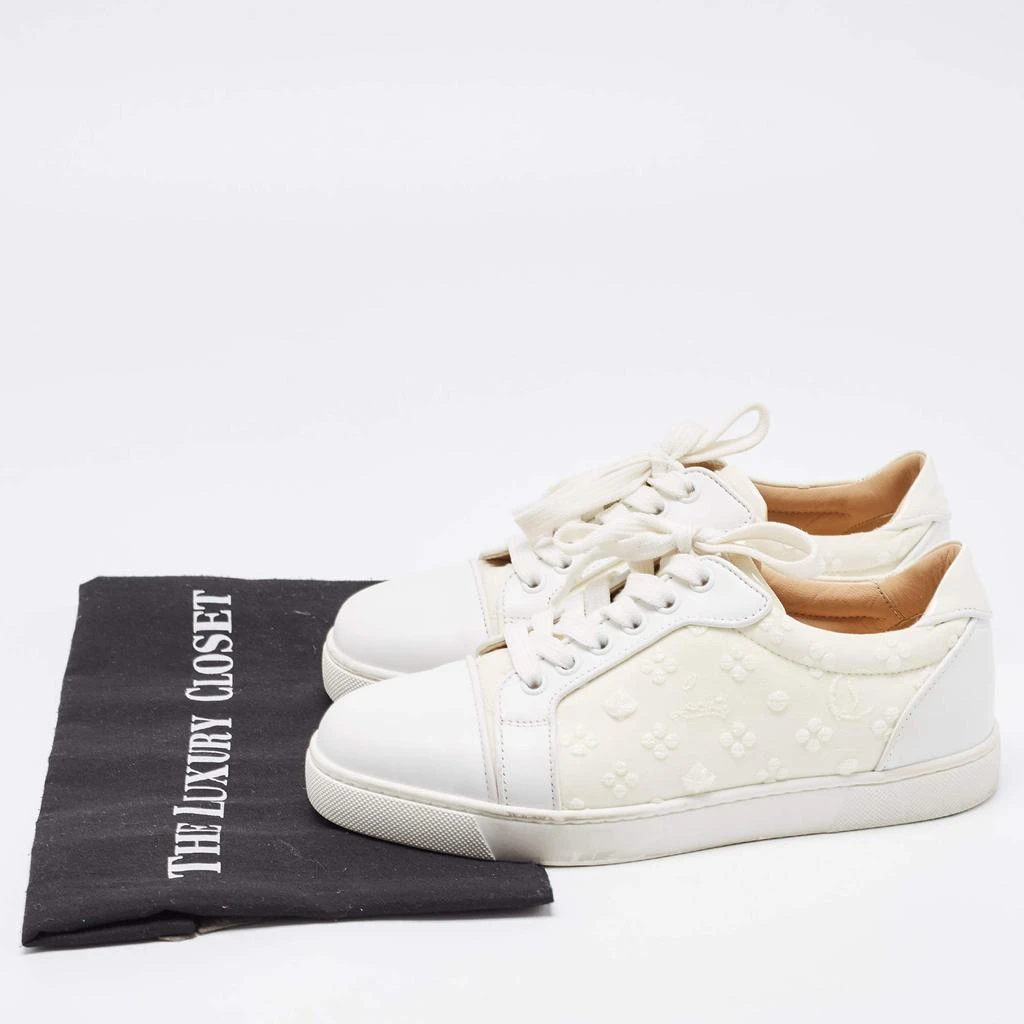Christian Louboutin Christian Louboutin White Fabric And Leather Vieira Orlato Trainers Sneakers Size 36.5 9