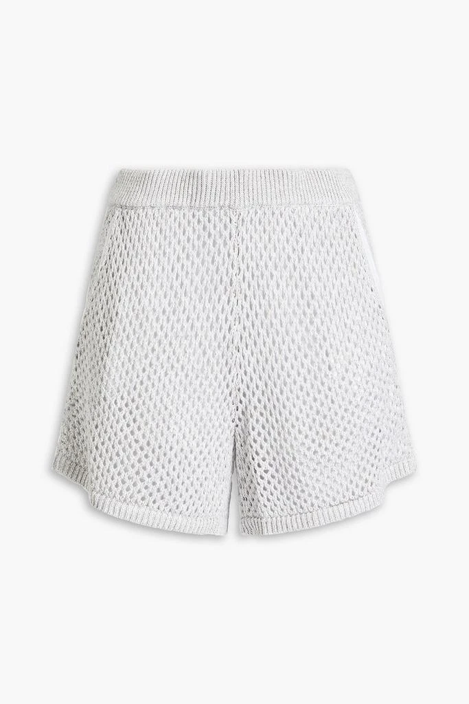 MONROW Cotton and modal-blend open-knit shorts 1