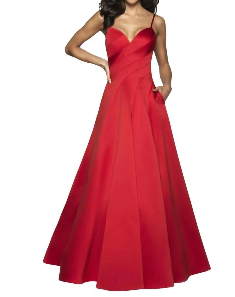 Satin Sweetheart Neck Gown In Claret  On Sale Now with Up to 52% Off |  Discover Exclusive Deals & Savings at BeyondStyle  Authentic Blush Prom  women|clothing|dresses with Limited-Time Discounts, Free