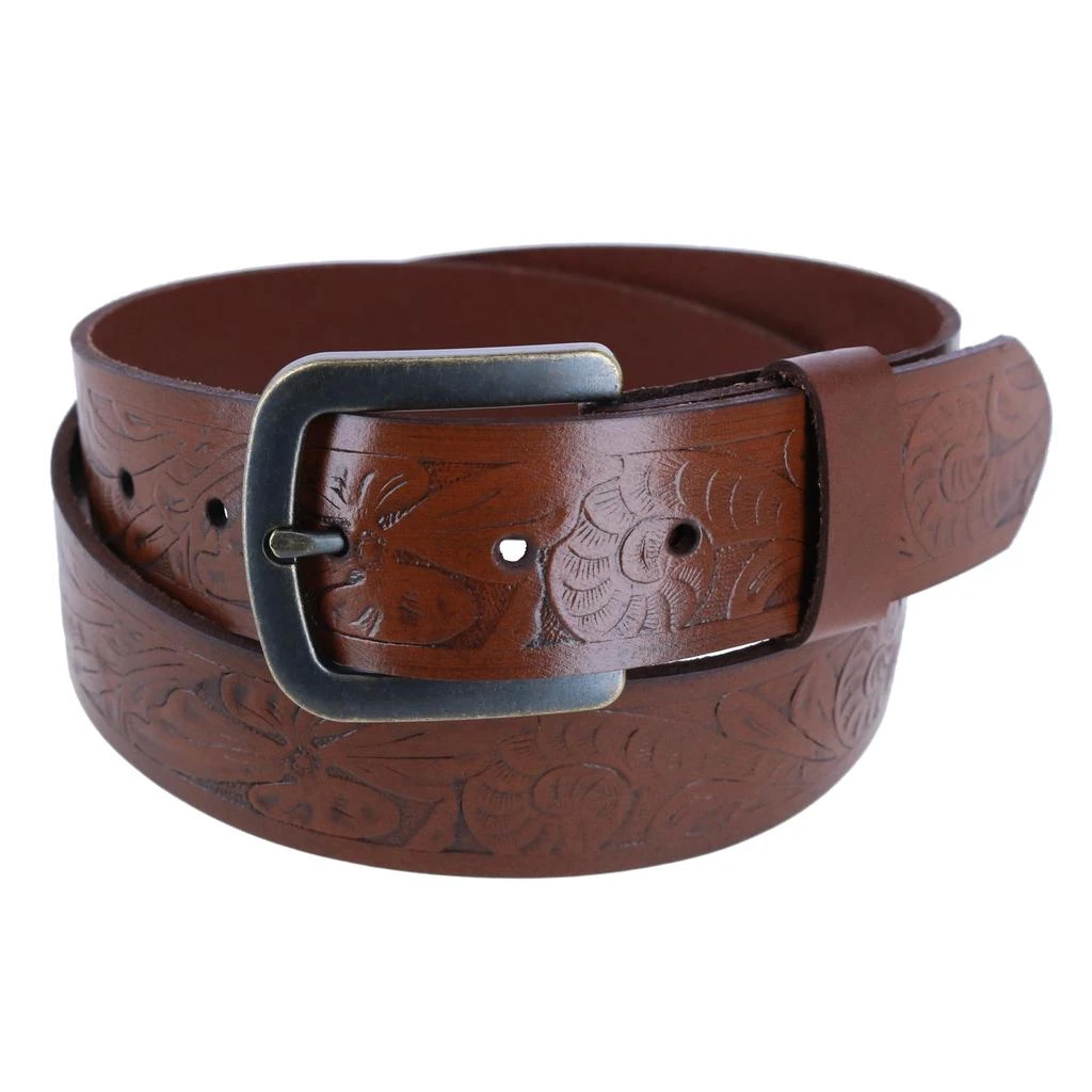 Wrangler Men's Morning Glory Tooled Western Belt 1