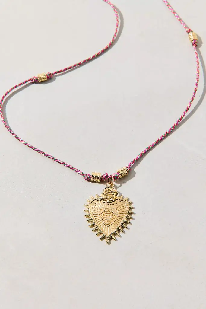 Urban Outfitters Colorful Knotted Heart Pendant Necklace