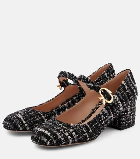 Gianvito Rossi Mary Ribbon 45 bouclé Mary Jane pumps 5