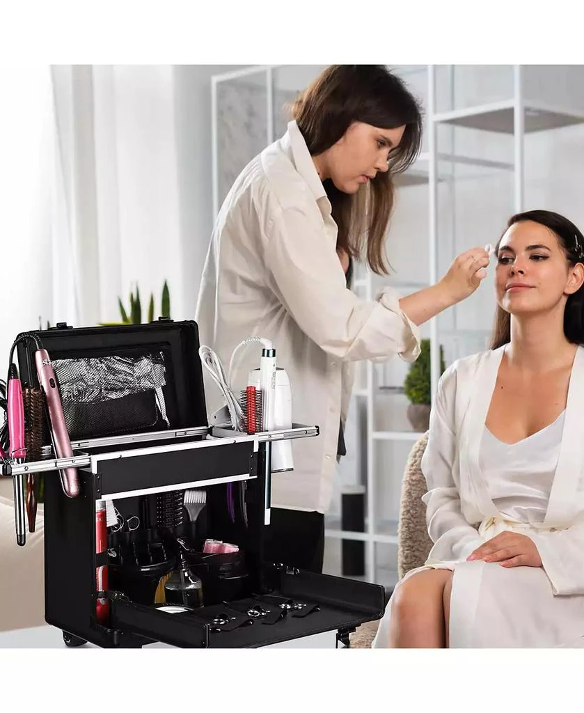 Byootique PVC Hair Makeup Train Case Baber Salon Clipper Trimmer Tool Appliance Box Black 4