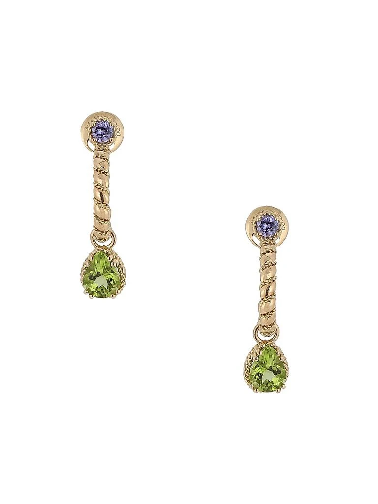 Dolce 
Gabbana 18K Yellow Gold, Tanzanite 
Peridot Drop Earrings