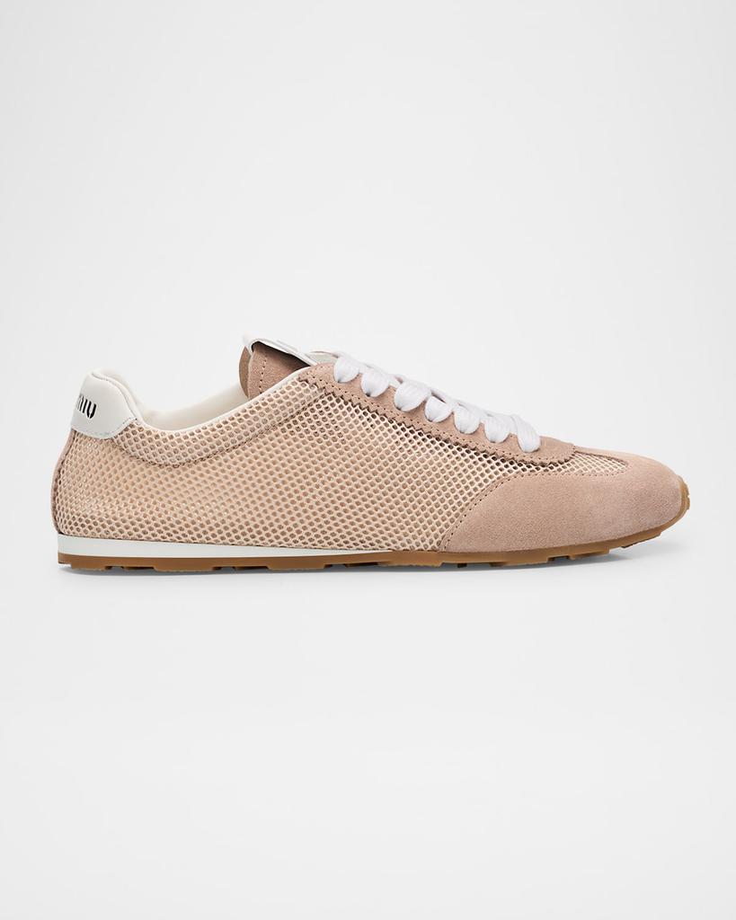 Miu Miu Low-Top Mesh Suede Sneakers - Casual Shoes - Compare