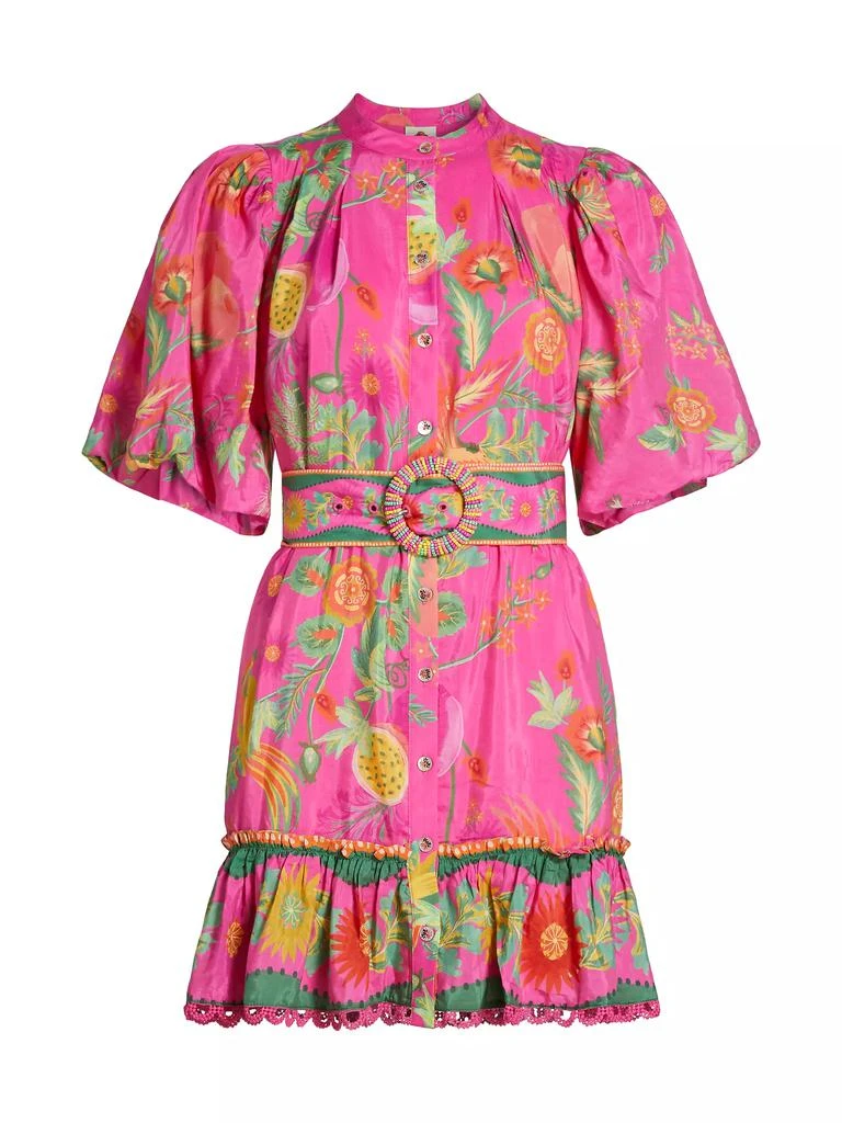 Fruit Garden Belted Minidress  On Sale Now with Up to 63% Off | Discover  Exclusive Deals & Savings at BeyondStyle  Authentic Farm Rio  a-line|crewneck|short sleeve|hispanic & latine-owned or founded|cotton  blend|puff
