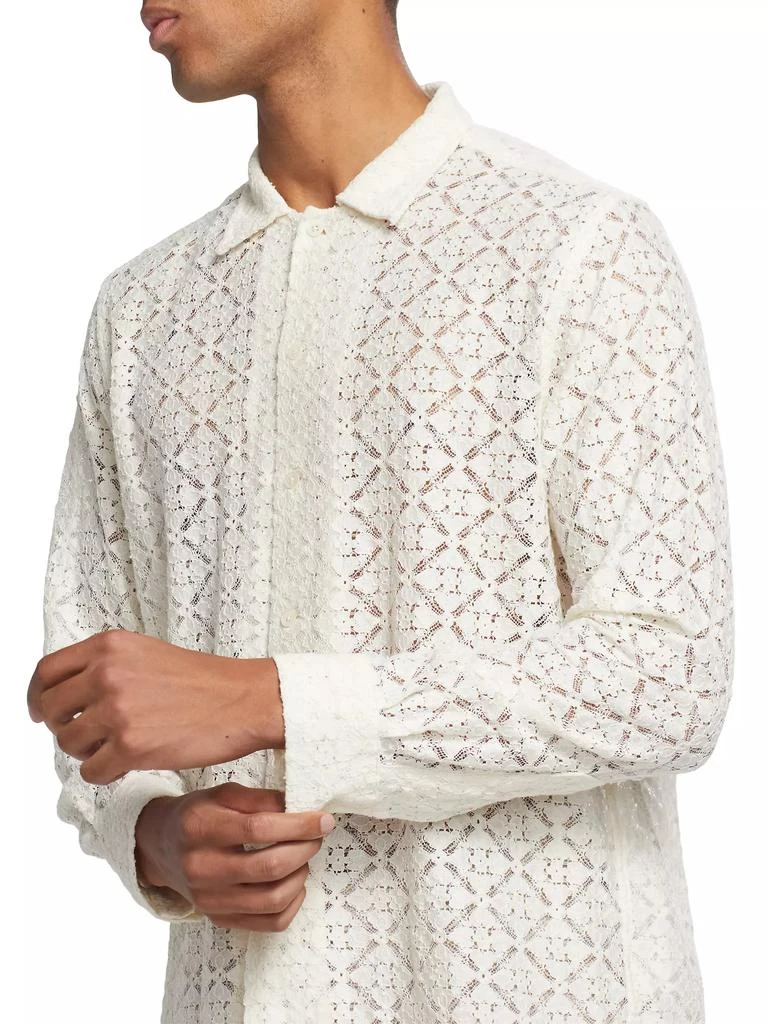 Bode Tile Lace Button-Front Shirt 6