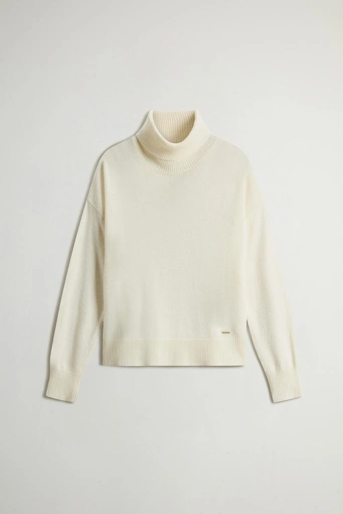 Woolrich Turtleneck Sweater in Virgin Wool and Cashmere Blend - Women - Black 5