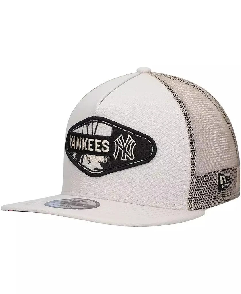 New Era Men's Natural New York Yankees Retro Beachin' Patch A-Frame Trucker 9FIFTY Snapback Hat 1