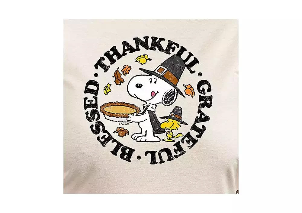 Hybrid Apparel Plus Size Peanuts Thankful Graphic Pullover T-shirt 4