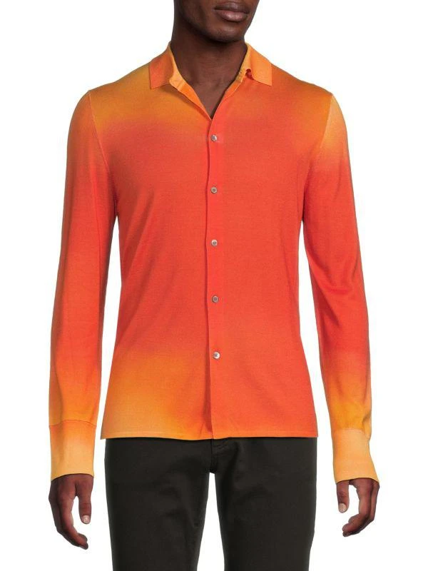 Salvatore Ferragamo Ombre Wool-Blend Shirt 1